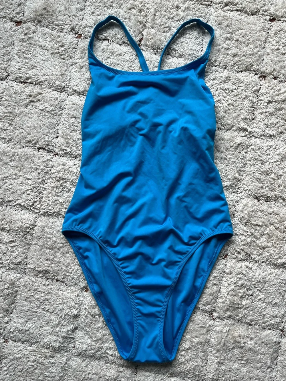 Andie Marina One-Piece Swimsuit, Bright Turquoise Blue, Size MT